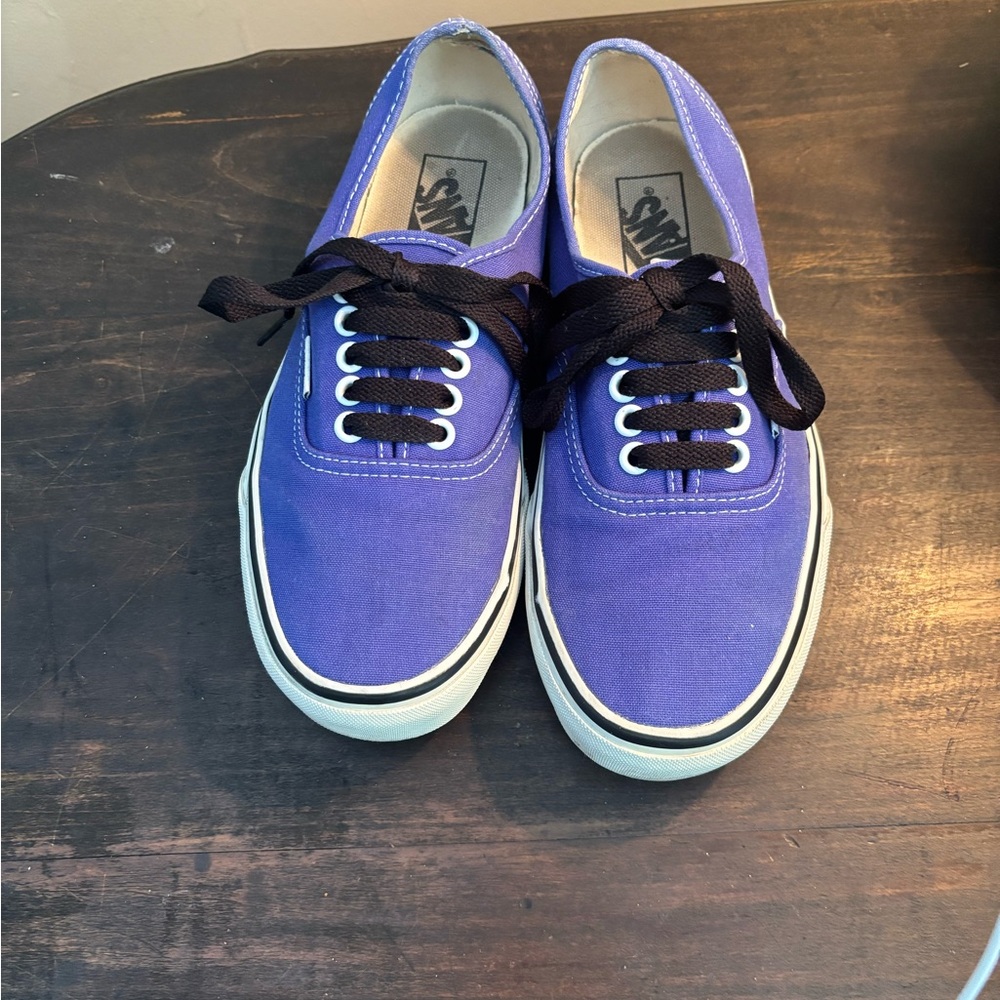 Vans Purple and Black Canvas Sneakers with Waffle Sole